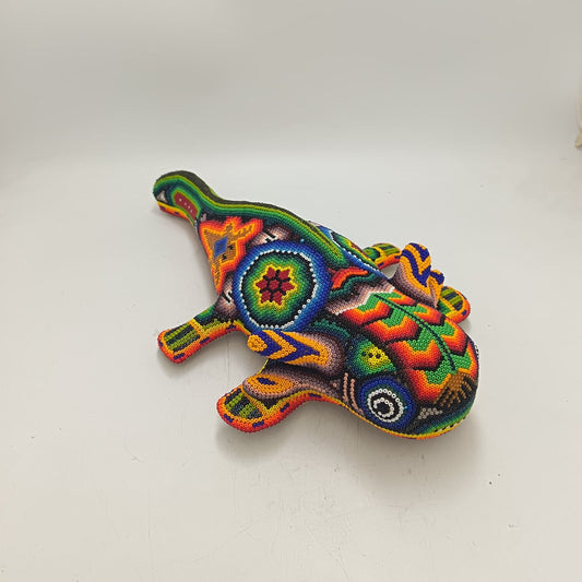 Mexican Huichol Hand Beaded Axolot By Honorio Villa Lopez PP9273 Oaxaca