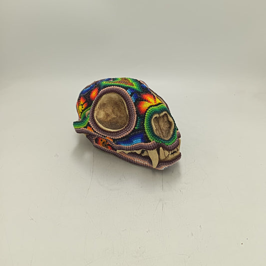 Mexican Huichol Hand Beaded Wildcat By Honorio Villa Lopez PP9275 Oaxaca