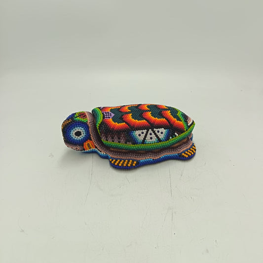 Mexican Huichol Hand Beaded Turtle Jeweler By Honorio Villa Lopez PP9279