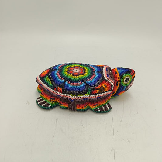 Mexican Huichol Hand Beaded Turtle Jeweler By Honorio Villa Lopez PP9280
