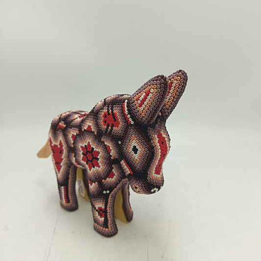 Mexican Folk Art Huichol Beaded Donkey By Honorio Villa Lopez PP9283