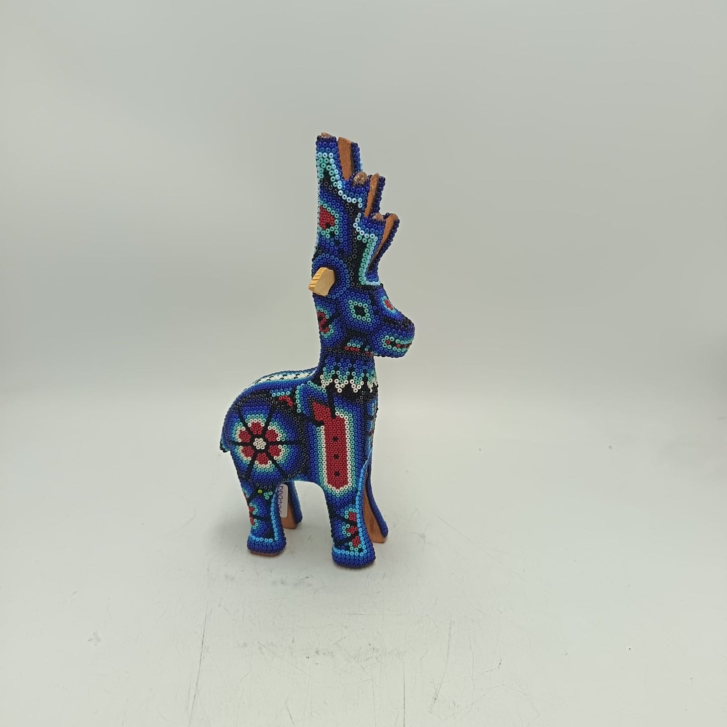 Mexican Folk Art Huichol Beaded Deer By Honorio Villa Lopez PP9286