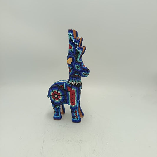 Mexican Folk Art Huichol Beaded Deer By Honorio Villa Lopez PP9286