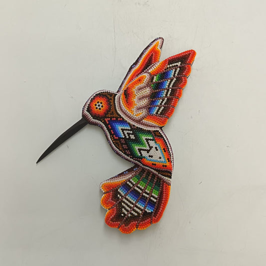 Mexican Huichol Hand Beaded Hummingbird By Santos Bautista PP9329