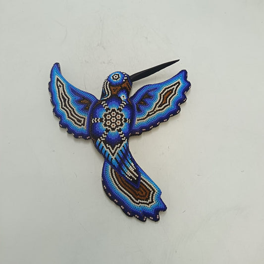 Mexican Huichol Hand Beaded Hummingbird By Santos Bautista PP9330