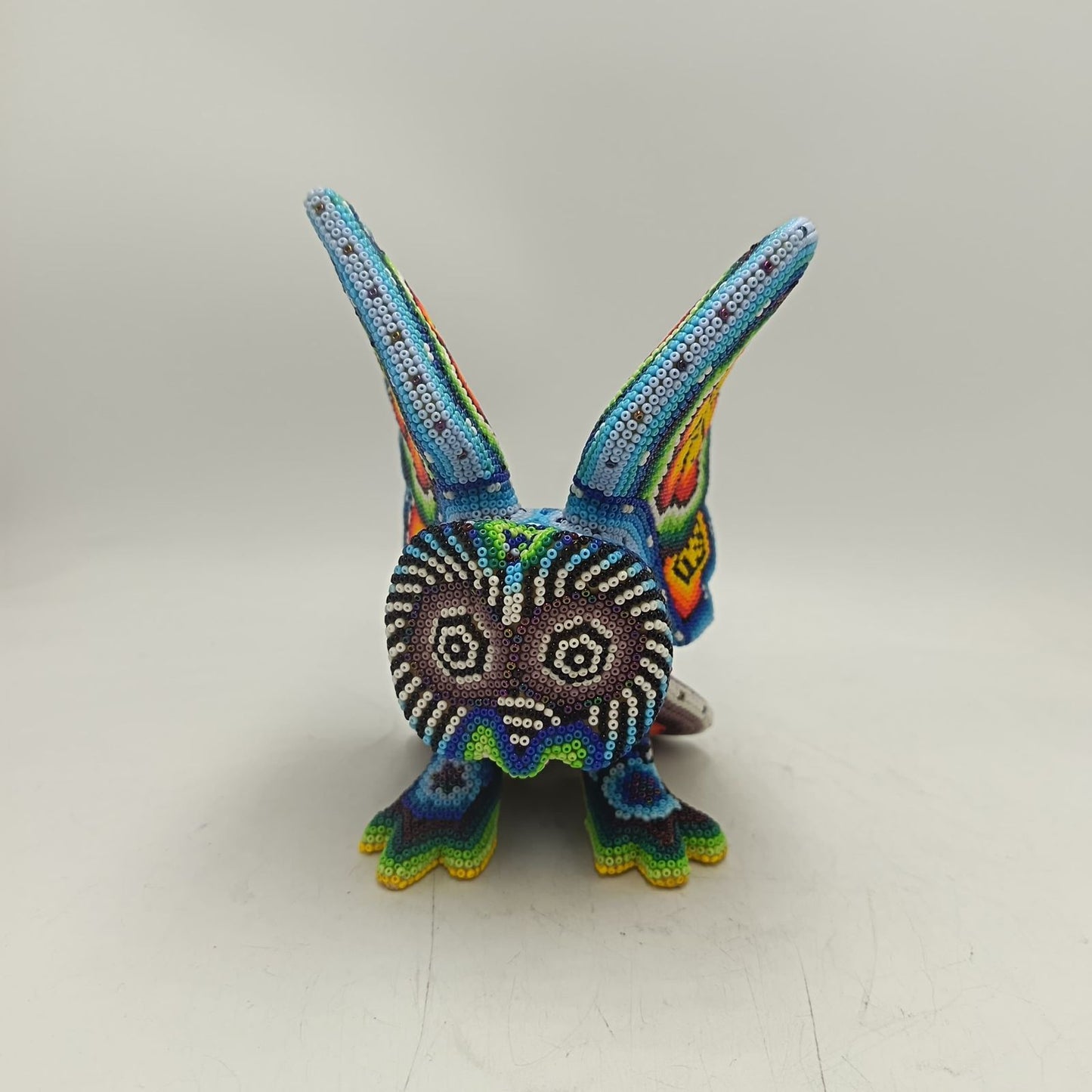 Mexican Folk Art Huichol Beaded Owl By Santos Bautista PP9340