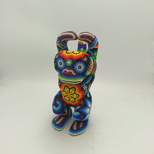 Mexican Folk Art Huichol Beaded Monkey By Santos Bautista PP9341