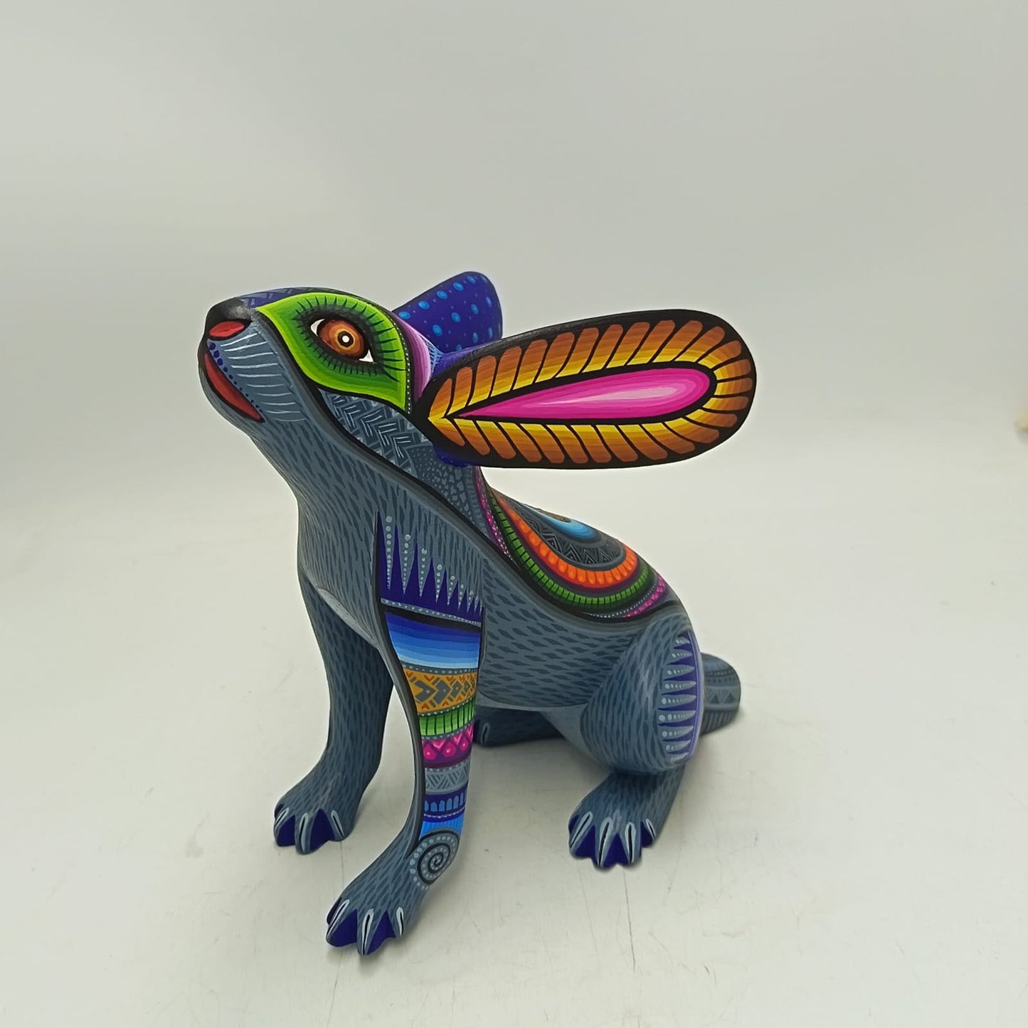 Mexican Oaxacan Wood Carving Rabbit By Julia Fuentes PP9414