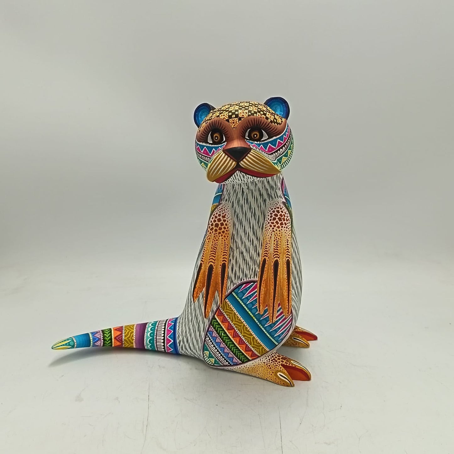 Mexican Oaxacan Wood Carving Otter By Julia Fuentes PP9415