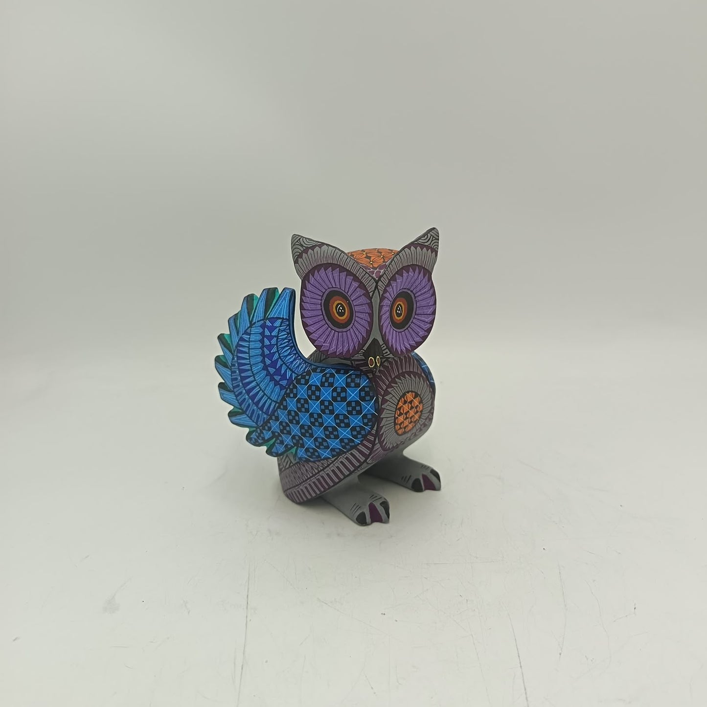 Mexican Oaxacan Wood Carving Owl By Ivan Fuentes PP9417