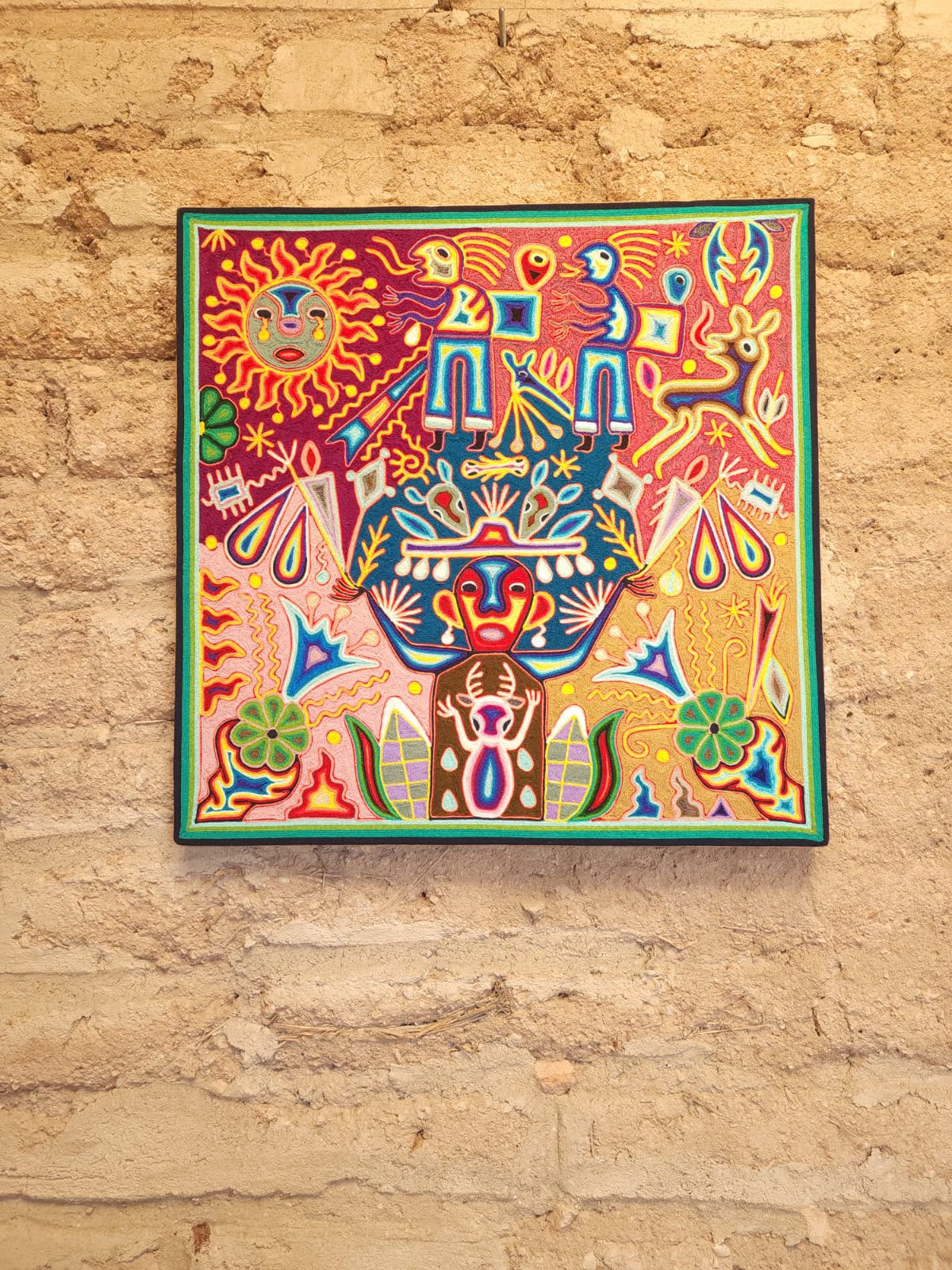 Huichol Yarn Painting Mexican Folk Art By Hilaria Chavez Carrillo PP9420