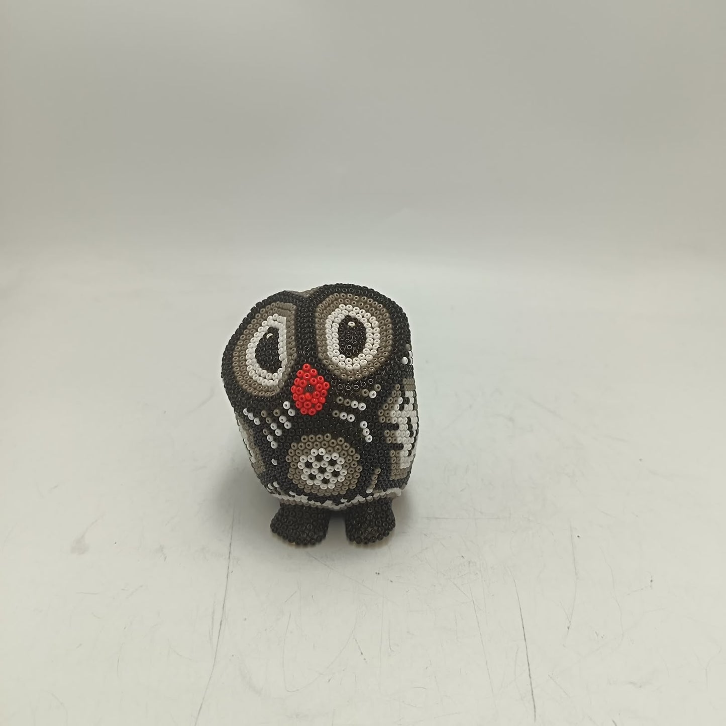 Mexican Huichol Hand Beaded Owl By Mayola Villa Lopez PP9424