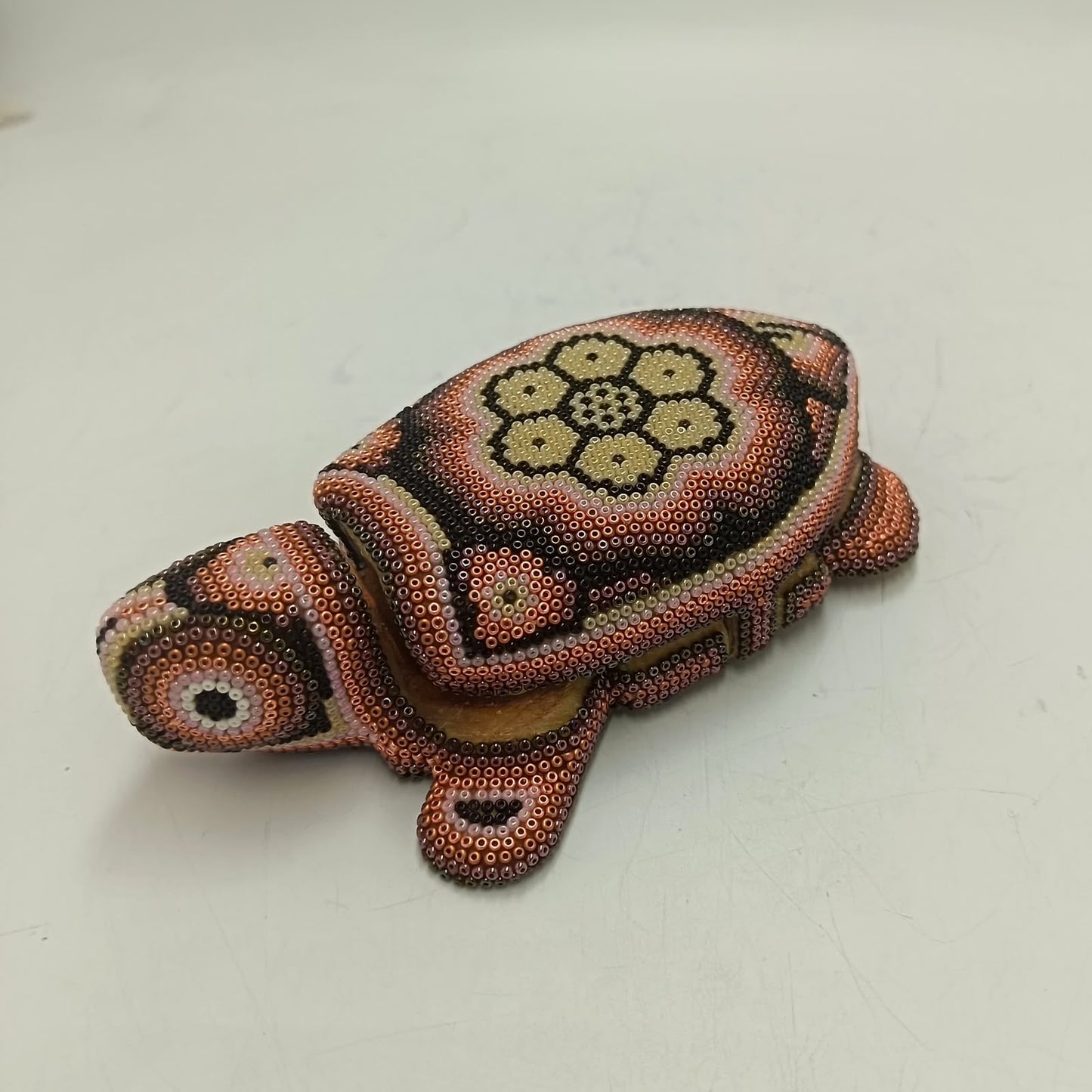 Mexican Huichol Hand Beaded Turtle Jeweler By Mayola Villa Lopez PP9426
