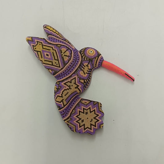 Mexican Huichol Hand Beaded Hummingbird By Mayola Villa Lopez PP9428