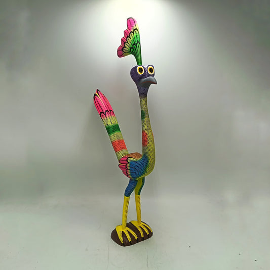 Mexican Oaxacan Wood Carving Roadrunner By David Blass PP9447
