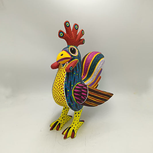 Oaxacan Wood Carving Rooster By Arsenio Morales PP9445