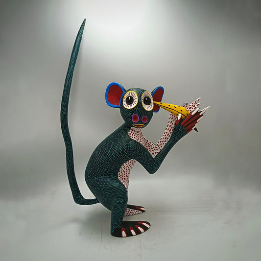 Oaxacan Wood Carving Monkey By Arsenio Morales PP9452