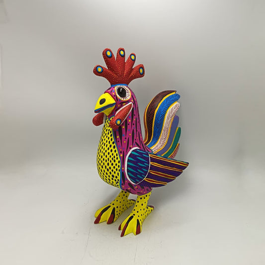 Oaxacan Wood Carving Rooster By Arsenio Morales PP9460