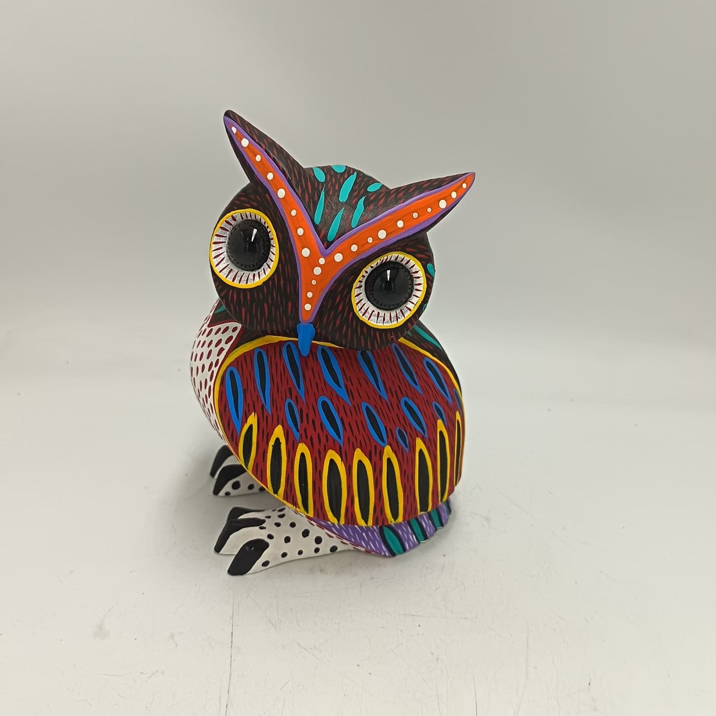 Oaxacan Wood Carving Owl By Arsenio Morales PP9492