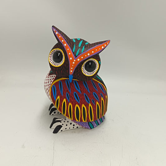 Oaxacan Wood Carving Owl By Arsenio Morales PP9492