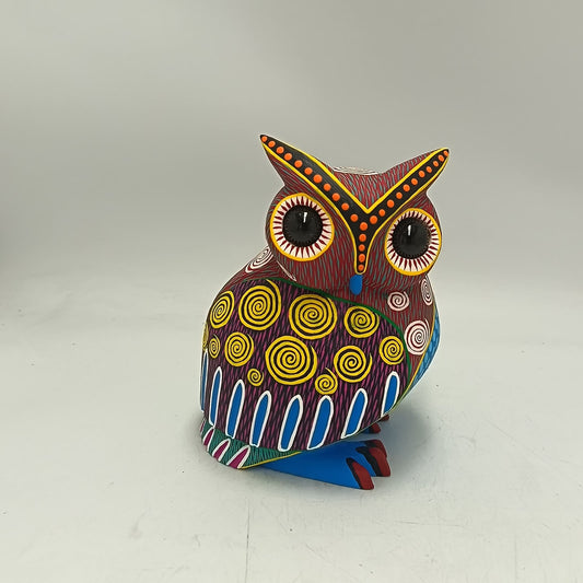 Oaxacan Wood Carving Owl By Arsenio Morales PP9493