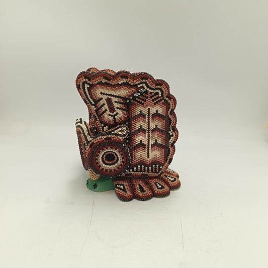 Mexican Huichol Hand Beaded Owl By Isandro Villa Lopez PP9504