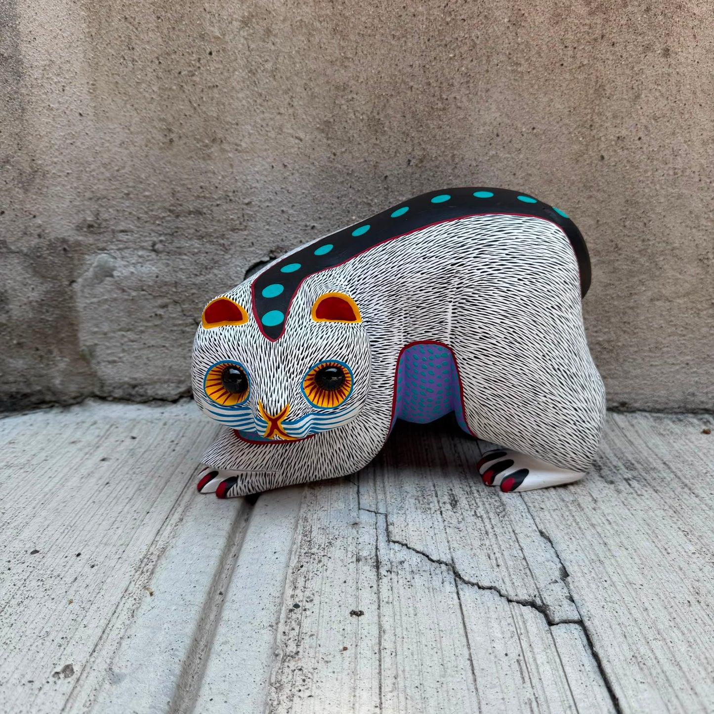 Oaxacan Wood Carving Bear By Arsenio Morales PP9562
