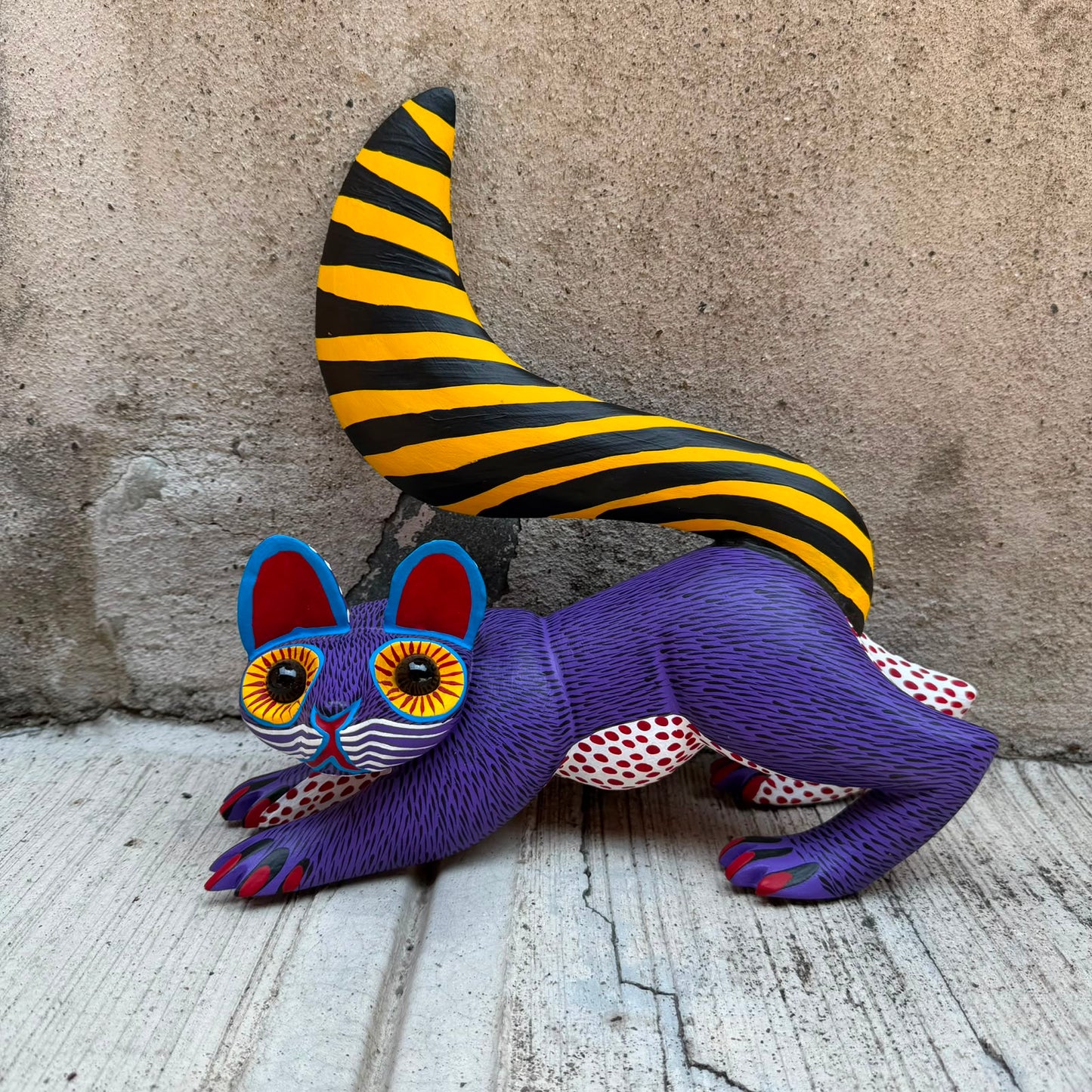 Oaxacan Wood Carving Racoon By Arsenio Morales PP9563