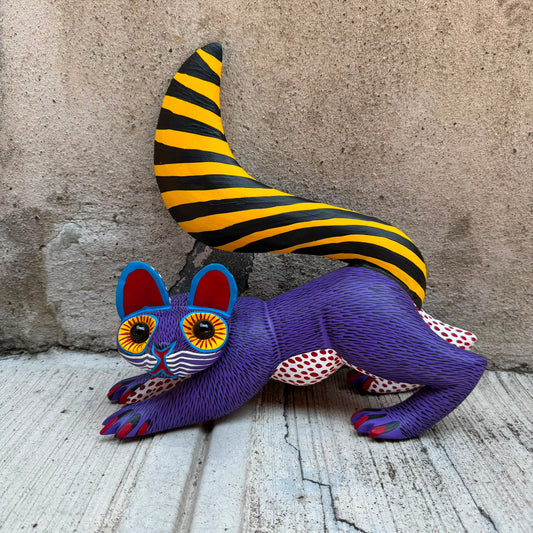 Oaxacan Wood Carving Racoon By Arsenio Morales PP9563