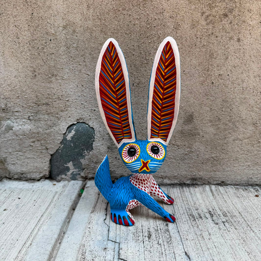 Oaxacan Wood Carving Rabbit By Arsenio Morales PP9564