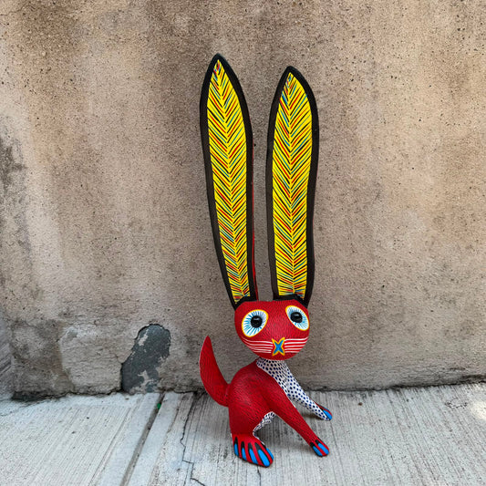 Oaxacan Wood Carving Rabbit By Arsenio Morales PP9566