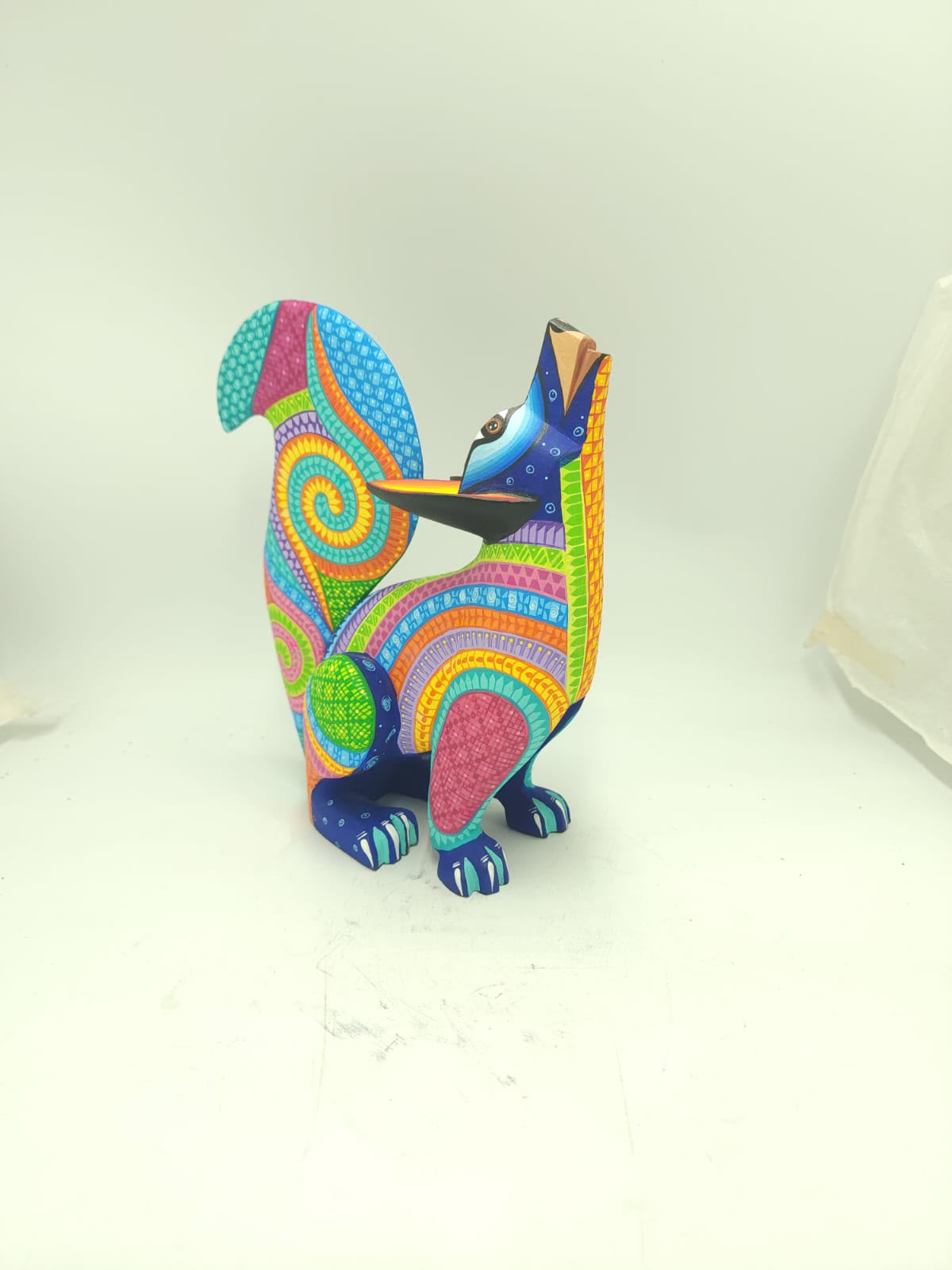 Mexican Oaxacan Wood Carving Coyote By Ivan Fuentes PP9559