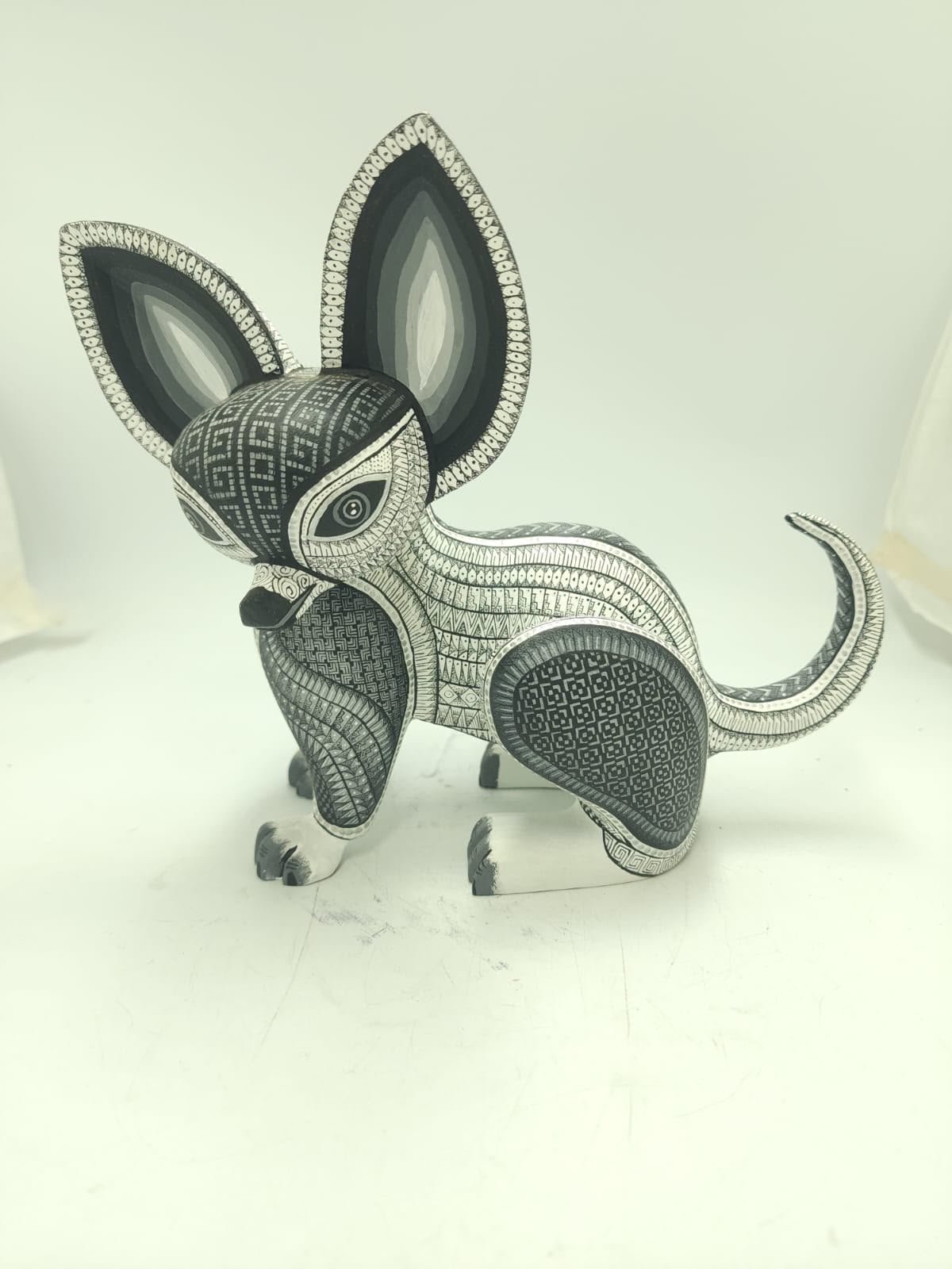 Mexican Oaxacan Wood Carving Chihuahua By Ivan Fuentes PP9560