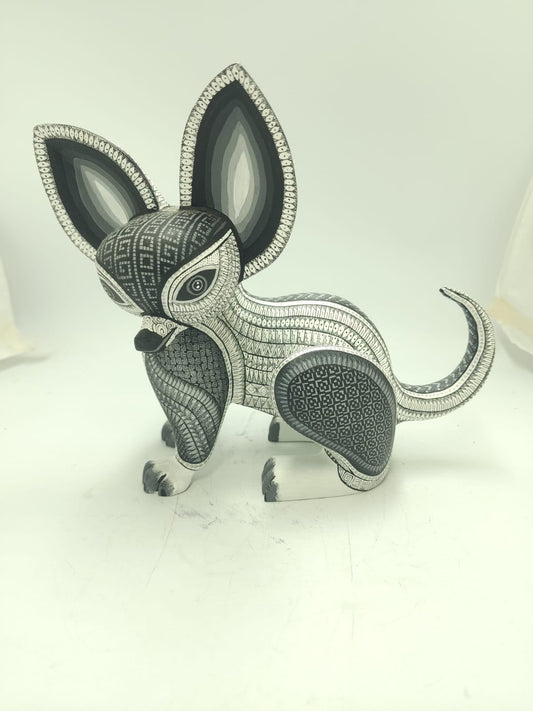 Mexican Oaxacan Wood Carving Chihuahua By Ivan Fuentes PP9560