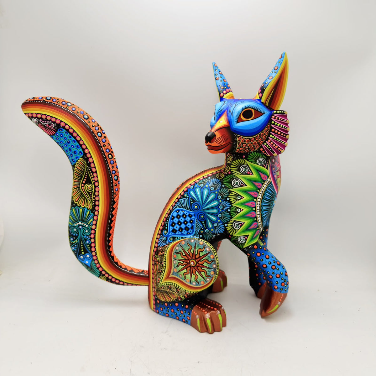 Mexican Folk Art Oaxacan Wood Carving Alebrije Hand Made, Lynx By Luis Sosa PP9597