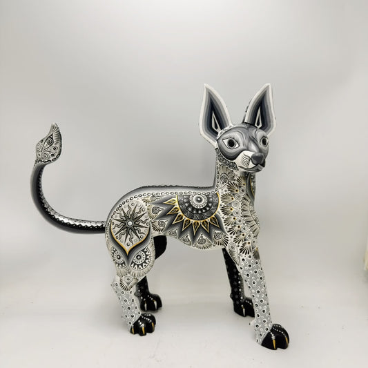 Mexican Folk Art Oaxacan Wood Carving Alebrije Hand Made, Dog By Luis Sosa PP9602