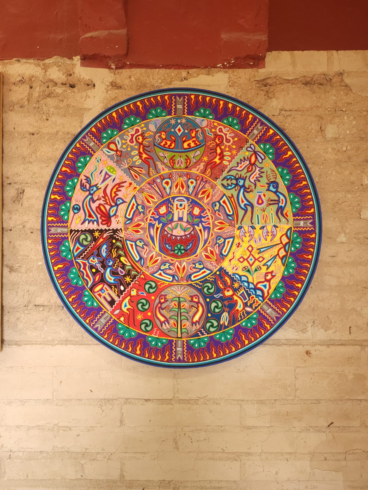 Huichol Yarn Painting Mexican Folk Art By Hilaria Chavez Carrillo PP9610
