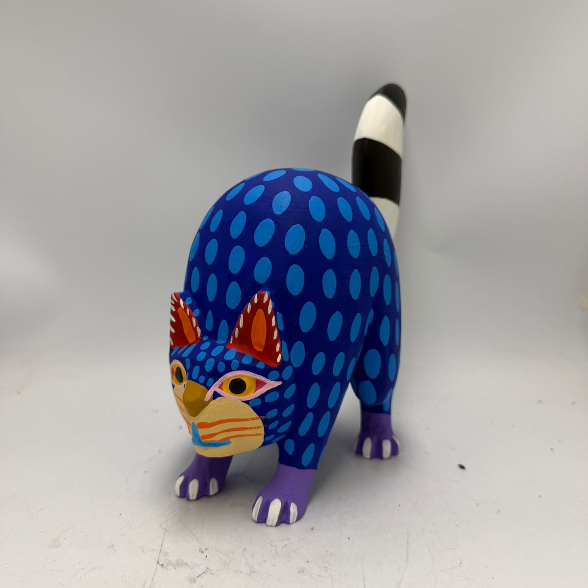 Oaxacan Wood Carving Hand Made, Cat By Armando Jimenez  PP9621