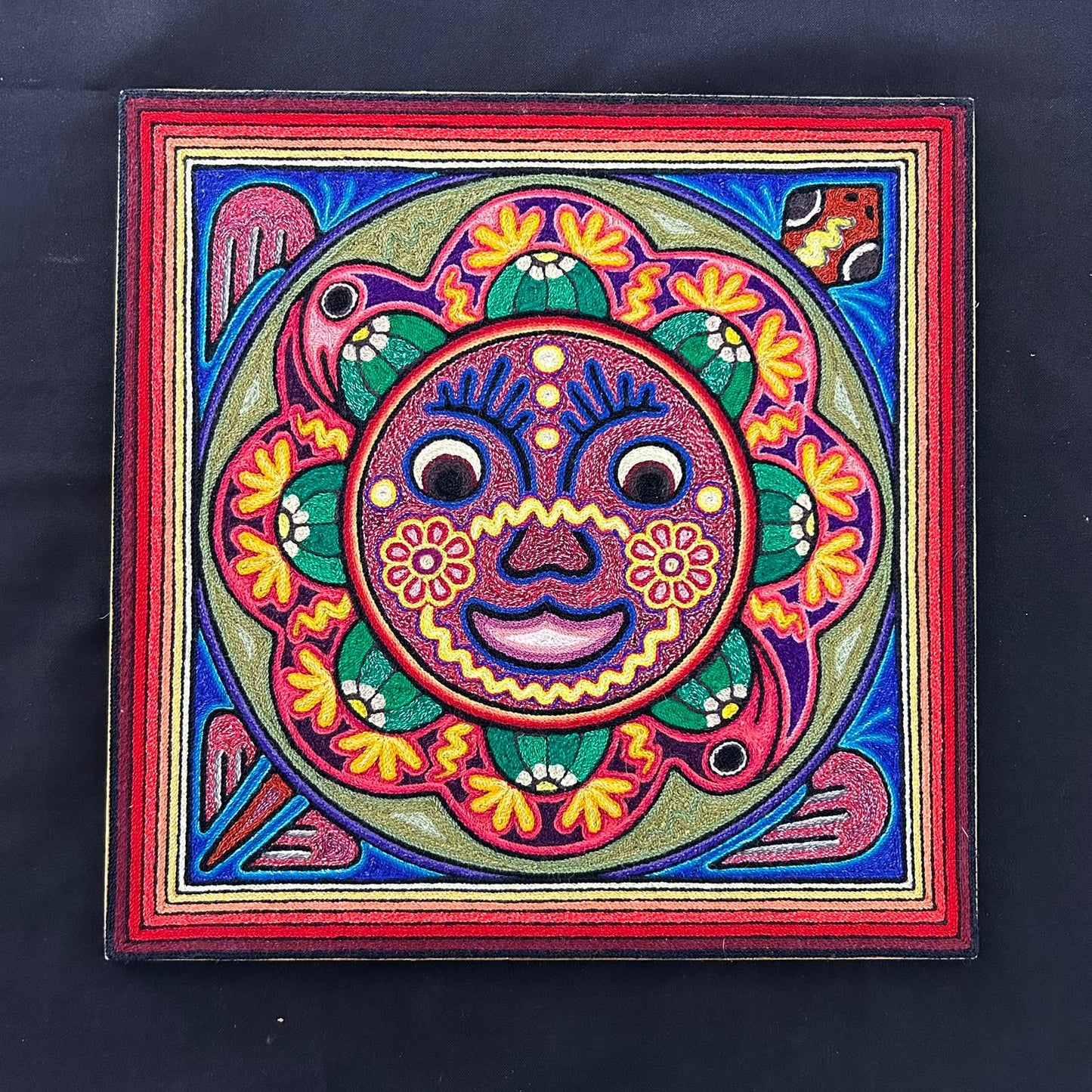 Paint Yarn  huichol Indian Yarn, Painting by Luis Castro PP7150