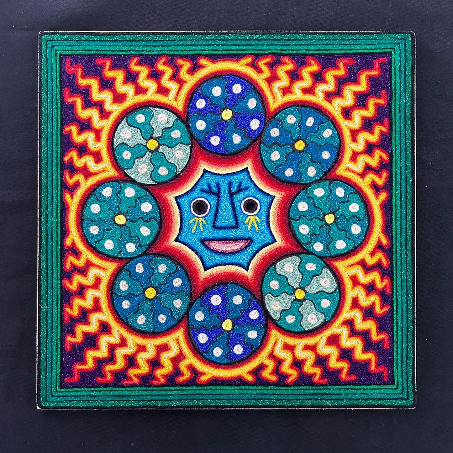 Paint Yarn  huichol Indian Yarn, Painting by Luis Castro PP7152