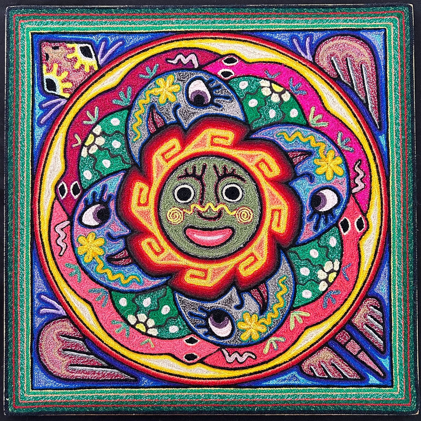 Paint Yarn  huichol Indian Yarn, Painting by Luis Castro PP7155