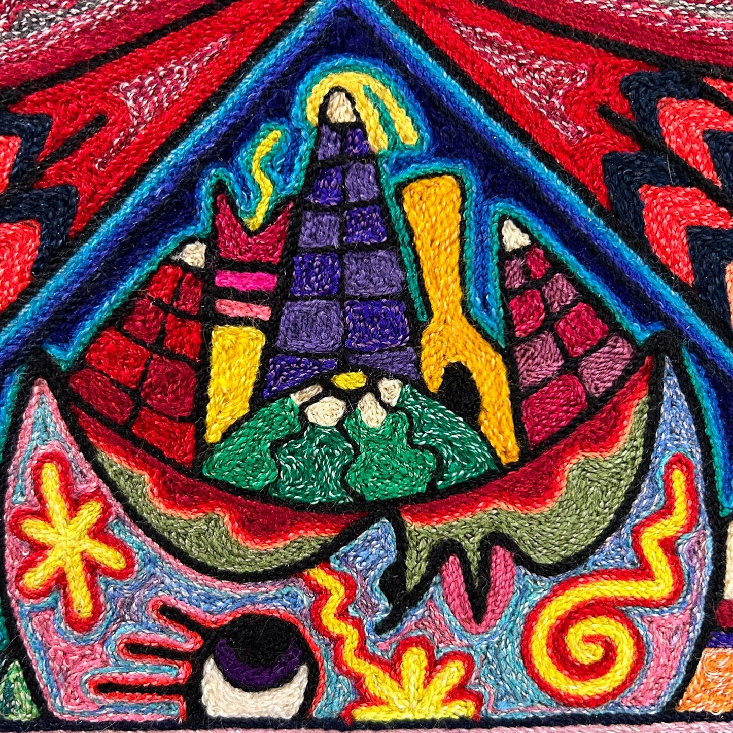 Paint Yarn  huichol Indian Yarn, Painting by Luis Castro PP7156