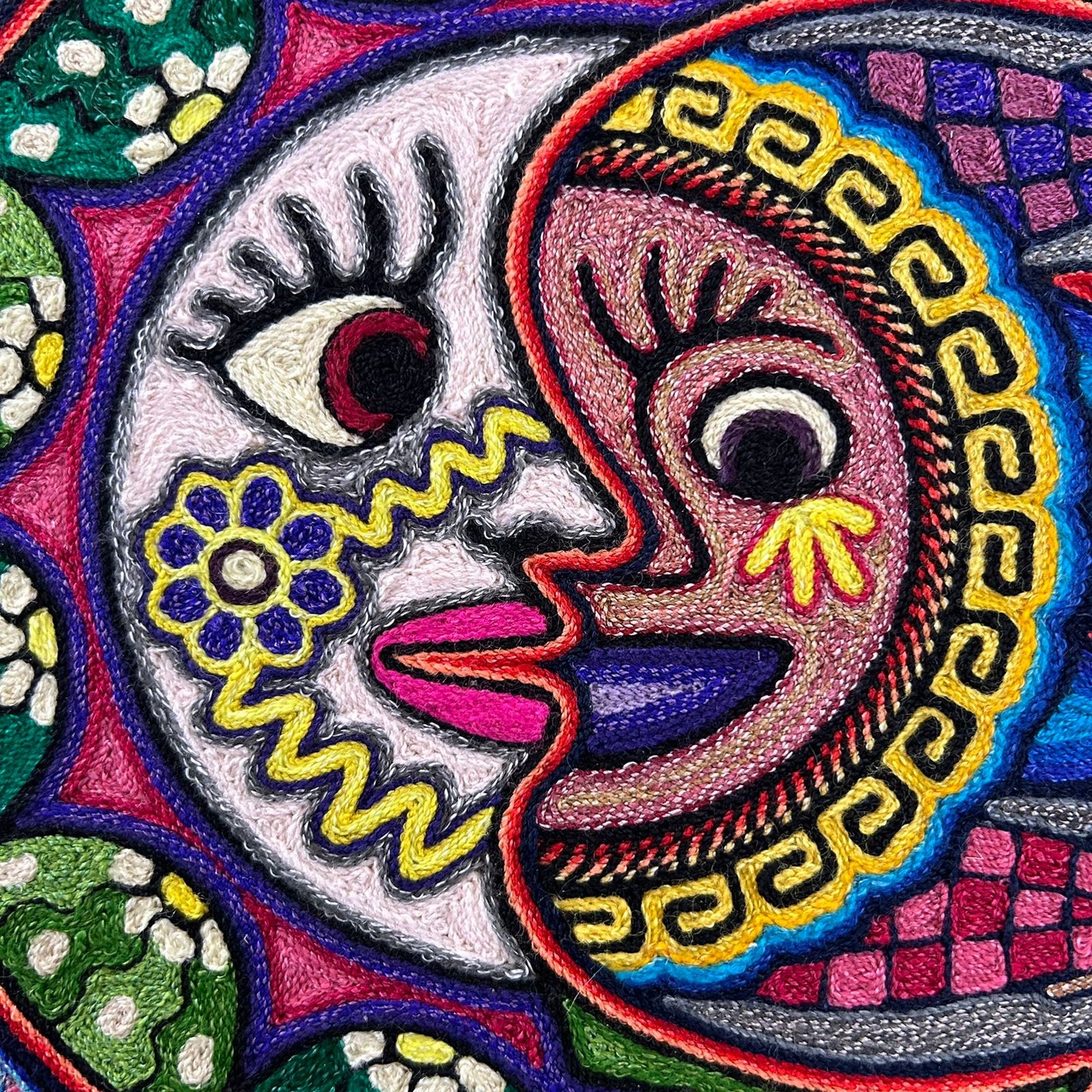 Paint Yarn  huichol Indian Yarn, Painting by Luis Castro PP7157