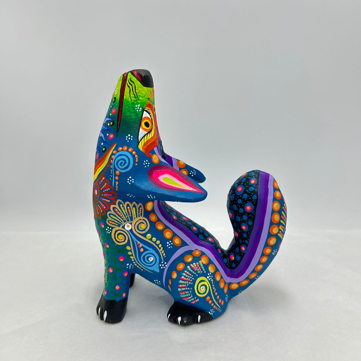 Oaxacan Wood Carving Hand Made Coyote By Estudio 2403 PP7169