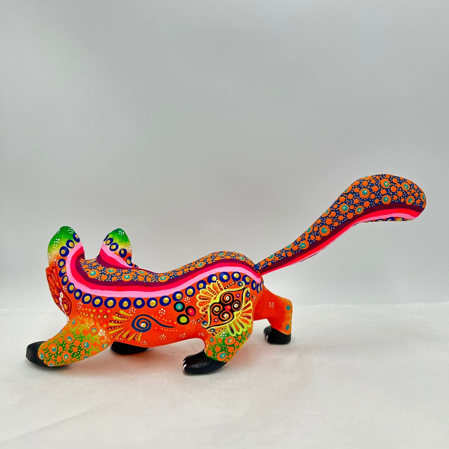 Oaxacan Wood Carving Hand Made Fox By Estudio 2403 PP7176