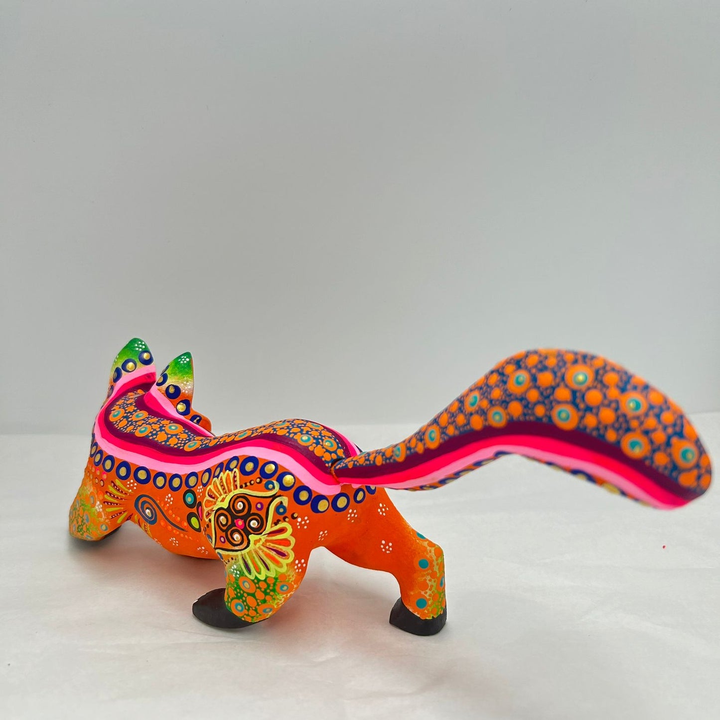 Oaxacan Wood Carving Hand Made Fox By Estudio 2403 PP7176