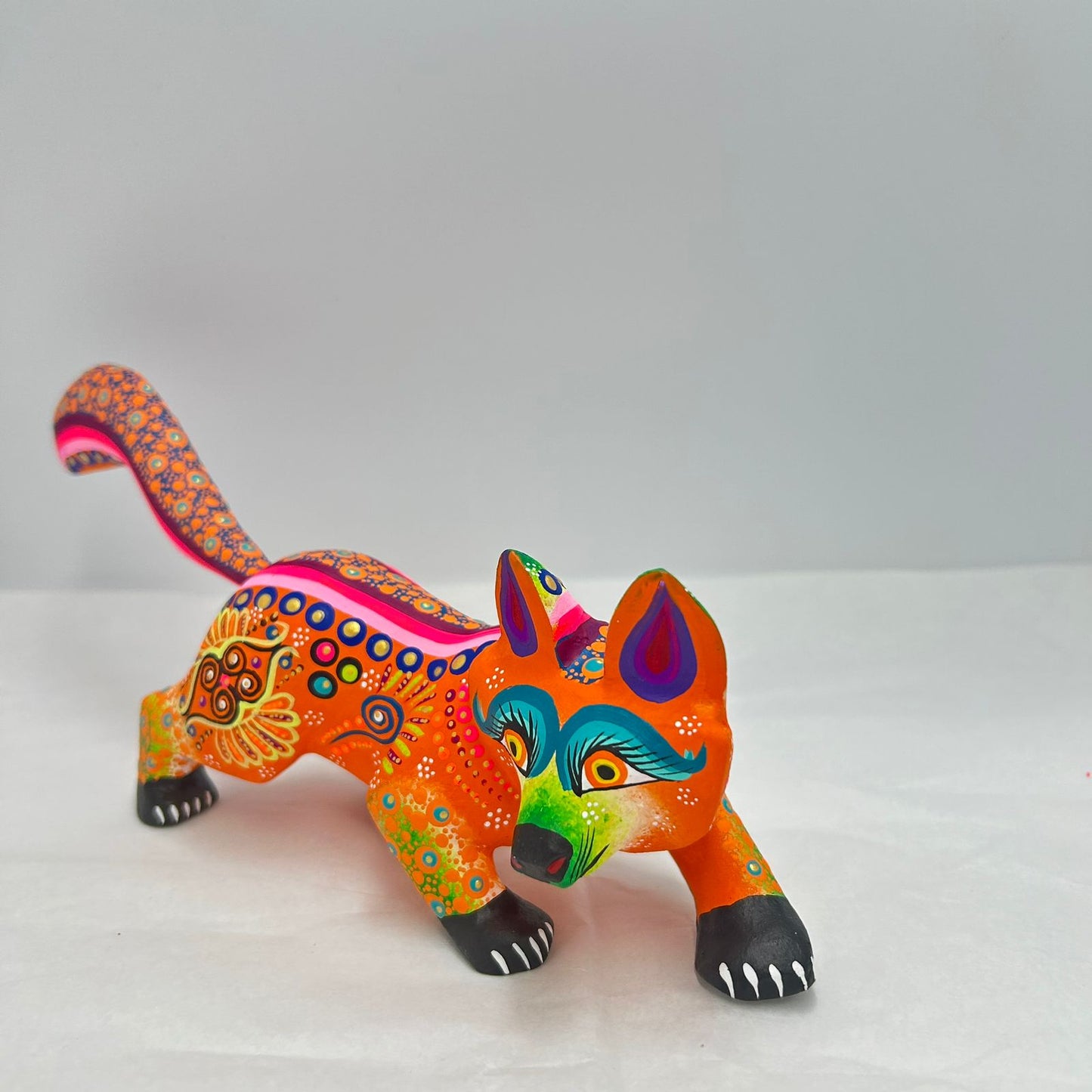 Oaxacan Wood Carving Hand Made Fox By Estudio 2403 PP7176