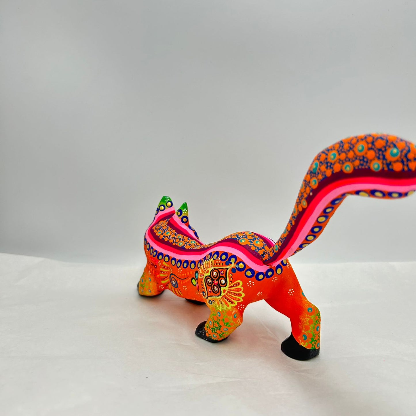 Oaxacan Wood Carving Hand Made Fox By Estudio 2403 PP7182