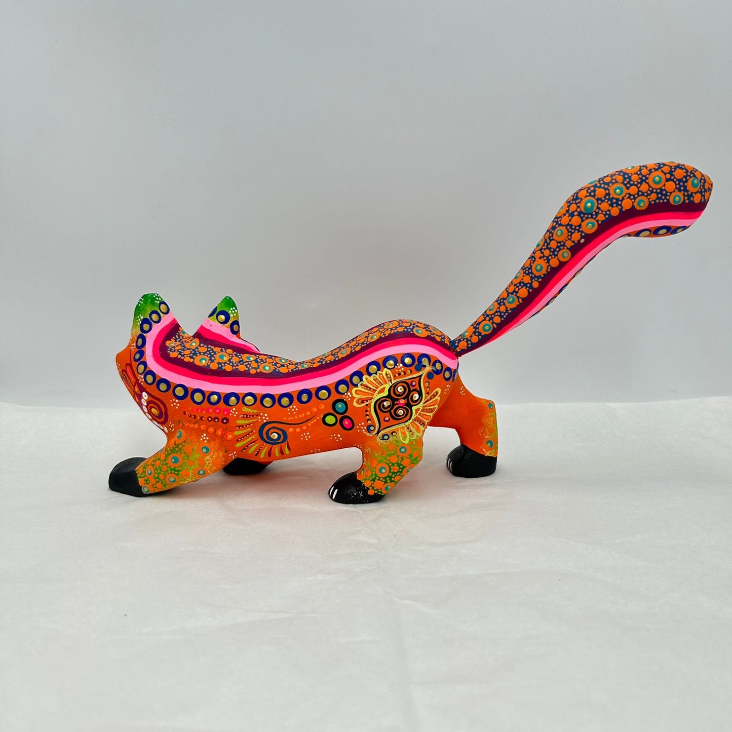 Oaxacan Wood Carving Hand Made Fox By Estudio 2403 PP7182