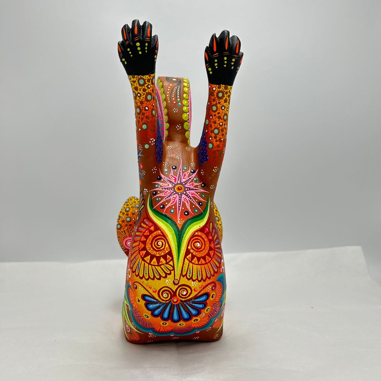 Oaxacan Wood Carving Hand Made Yoga Fox By Cesar Melchor PP7188